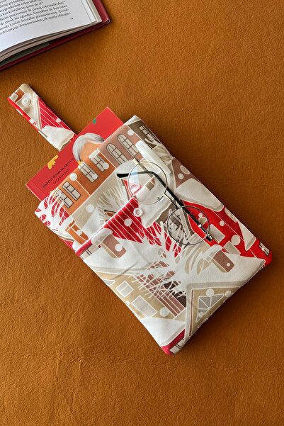 Outlet Çarşım Book Cover with Pocket Book Lover Gift Winter Homes-2