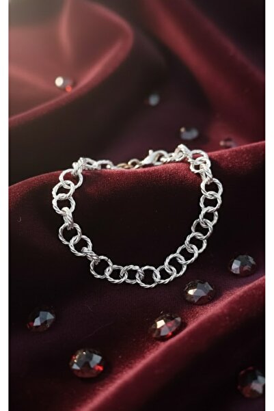 KANERUZ سوار فضي اللون من الفولاذ على شكل حلقة