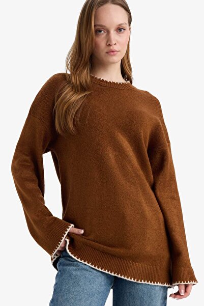 DeFacto Regular Fit Crew Neck Knitwear Sweater Tunic G6342Ax25Wn