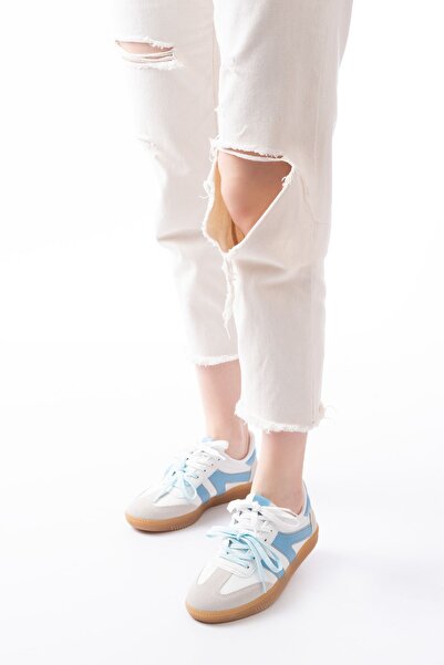 Zerenyus Zri̇n-6005 Premium Blue Lace-Up Thermo Sole Casual Women's Sneaker