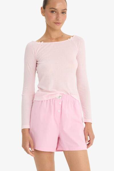 DeFacto Регулярний крій, комір-стійка, довгі рукави, піжама з рибаною F7014AX...