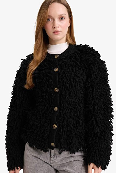 DeFacto Oversized Wide Fit Crew Neck Cardigan G6040Ax25Wn