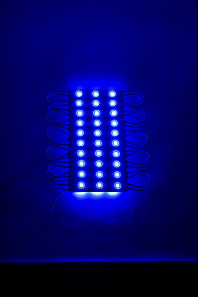 ledalemi 12 Volt 1.5 Watt 3 Lensli Mavi 2835 SMD Led Modül IP65 10 Adet Modül
