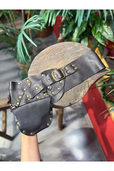 Yılday Gür Butik Arlington Cepli Hakiki Deri El Yapımı Bohem Kemer – Kahverengi