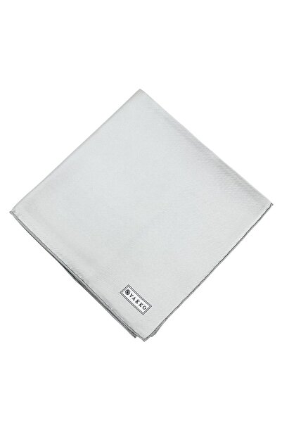 Vakko وشاح حريري منسوج مسطح B حواف أسطوانية - فضي