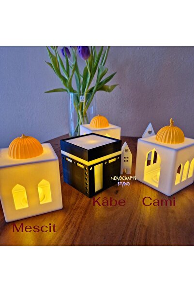 Heroicrafts Studio (Tekli) Kabe Tealight Işıklı Dekor – Dini Ev Süsü