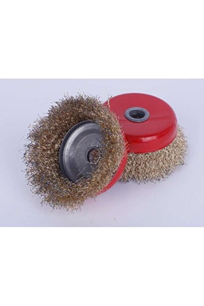 ATELIER Perie conică de sârmă pentru polizor unghiular (9×4 cm) - Roșie