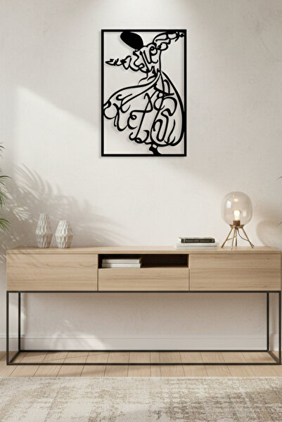 Grandmix Decor de perete din metal cu artă calligrafică Devirș rotativ
