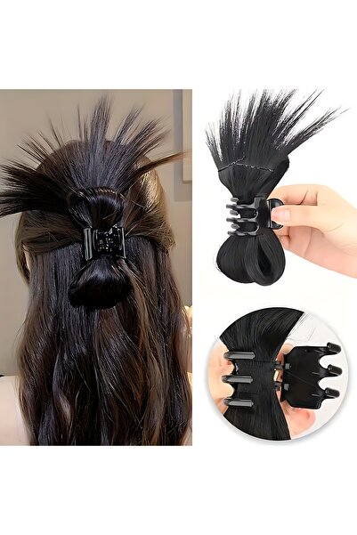 Trendpostiş Koyu Kahverengi Topuz Tokası Saçlı Mandal Pençe Toka Dağınık Saç ...