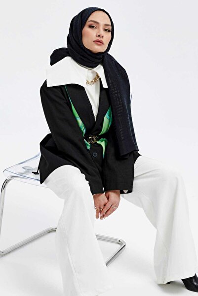 Imannoor Naia Shawl - Iman Square Patterned - Black