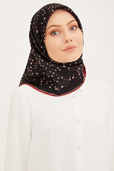 Armine Eșarfă de mătase Nostalgia - 8900-13 Black Burgundy Twill