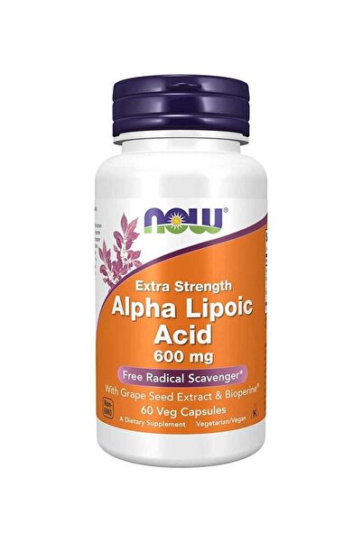 Now Foods حمض ألفا ليبويك 600 ملغ، قوة إضافية مع مستخلص بذور العنب والبيوبيرين، 60 كبسولة نباتية