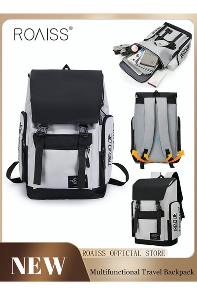 ROAISS Men's Multi-Function Backpack, Light Business Style Large Capacity Des...