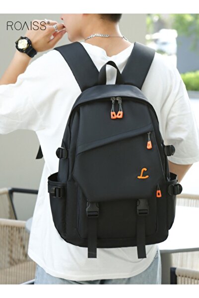 ROAISS حقيبة ظهر كمبيوتر عصرية للرجال بسعة كبيرة وتصميم شخصي وحقيبة ظهر للسفر...