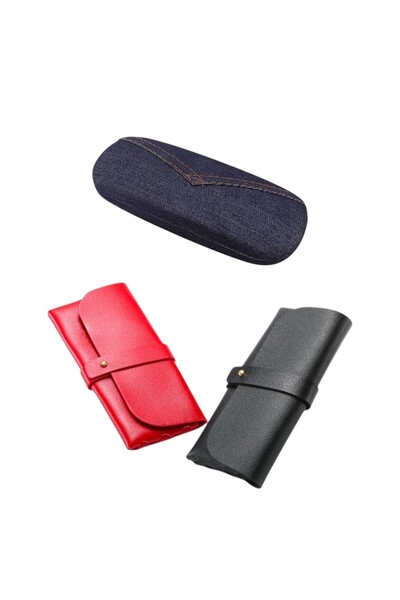 OEM Set of 3 glasses cases, portable, universal, dust-resistant, frame and lens protection