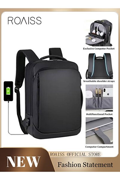 ROAISS حقيبة ظهر نايلون مقاومة للماء للجنسين، حقيبة مدرسية متعددة الوظائف بسع...