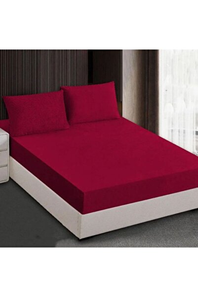 Reiashn Velvet elasticated sheet set, 3 pieces, double red color
