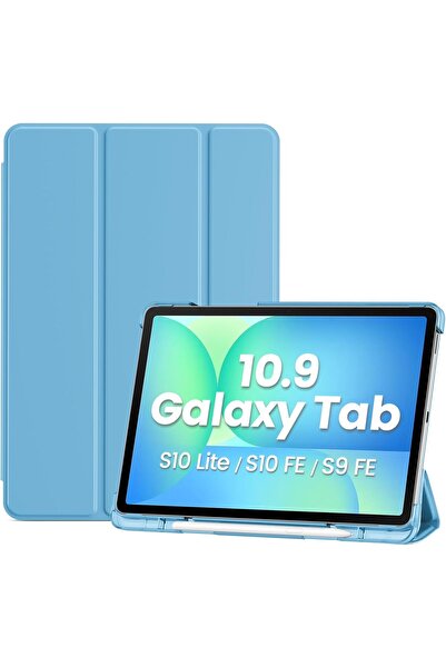 HYX جراب ذكي لجهاز Galaxy Tab S10 Lite/S10 FE/S9 FE مقاس 10.9 بوصة مع حامل قلم S - لون سكاي