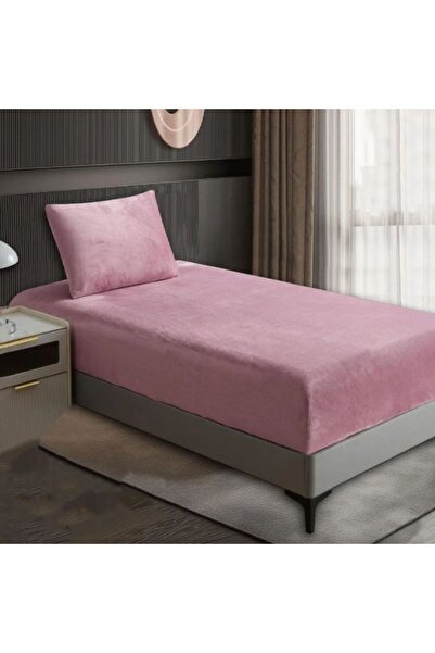 Reiashn Velvet elasticated sheet set, 2 pieces, pink, single and a half size