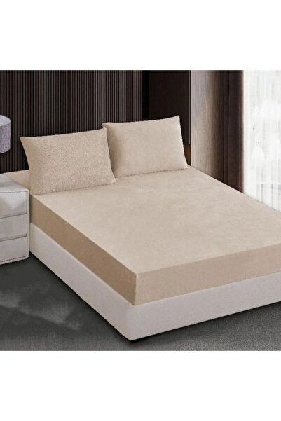 Reiashn Velvet elasticated sheet set, 3 pieces, double brown color