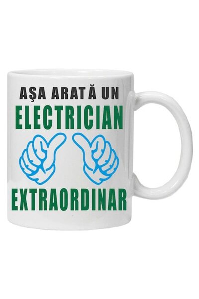 CRD PRINT Personalized mug "This is what an extraordinary electrician looks like", CRD PRINT, 330ml, white