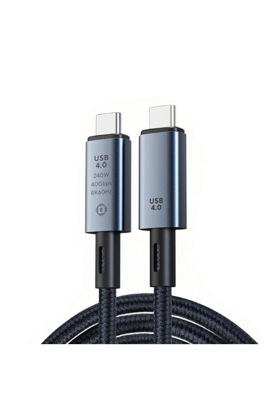 Choice 1.5m black 240W USB C to USB C Super Fast Charging Cable Braided with 8K Video 40Gbps Speed for iPho