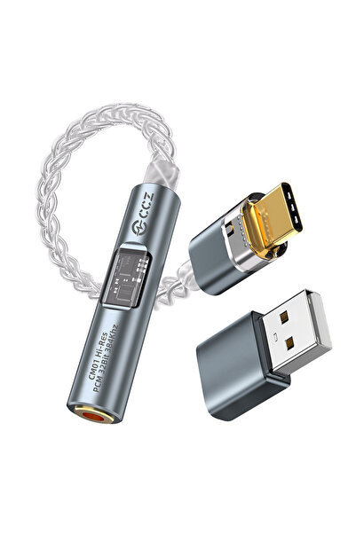 Choice محول صوت USB C إلى 3.5 مم مطلي بالفضة من النوع C CCZ CM01 من OCC، كابل صوت AUX من النوع C مطلي بالفضة