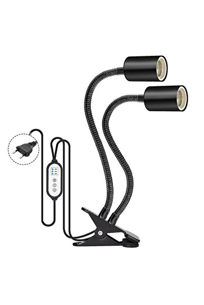 Choice3 مصباح حراري للزواحف من الاتحاد الأوروبي، حامل إضاءة دوار مزدوج الرأس ...