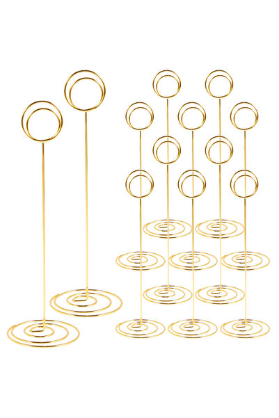Choice 12 قطعة ذهبية 36/12 حامل بطاقة مكان حامل مشبك صور حامل ملاحظات رقم طاو...