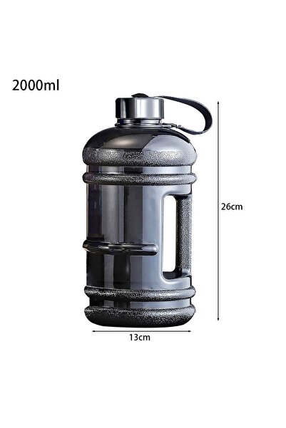 Choice زجاجة مياه جديدة سوداء اللون بسعة 2 لتر من PETG ذات سعة كبيرة للتدريب ...