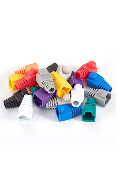 Choice 50 قطعة مزيج الألوان 20/50 قطعة OD6.5 موصل كابل غطاء قابس CAT5E CAT6 R...