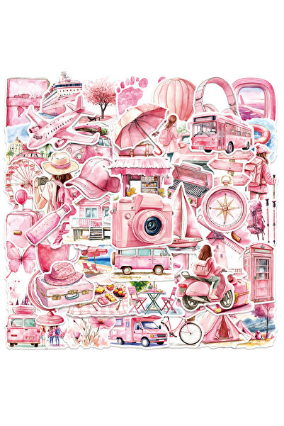 Choice1 50 قطعة 10/30/50 قطعة ملصقات جرافيتي لطيفة وردية اللون للسفر في الهوا...