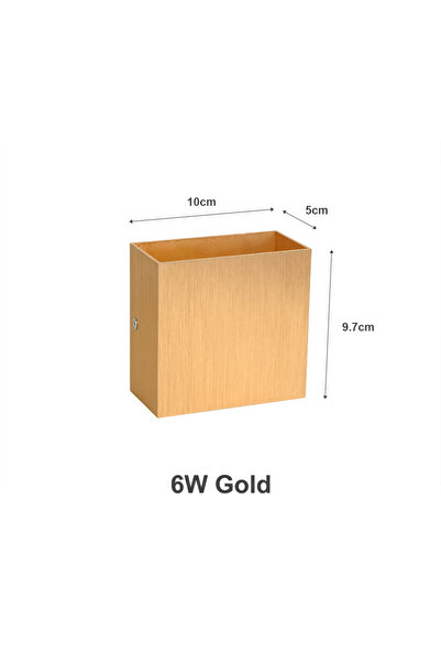 Choice مصباح حائط داخلي LED 6 وات ذهبي 6 وات أبيض دافئ (2700-3500 كلفن) يتوهج لأعلى ولأسفل باللون الذهبي/الفضي/الأسود/C المصقول