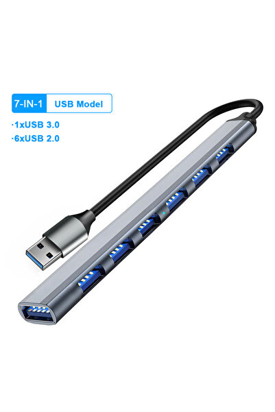 Choice1 موزع منافذ USB رمادي اللون من kebidumei، 7 منافذ، يدعم USB 3.0 و USB ...