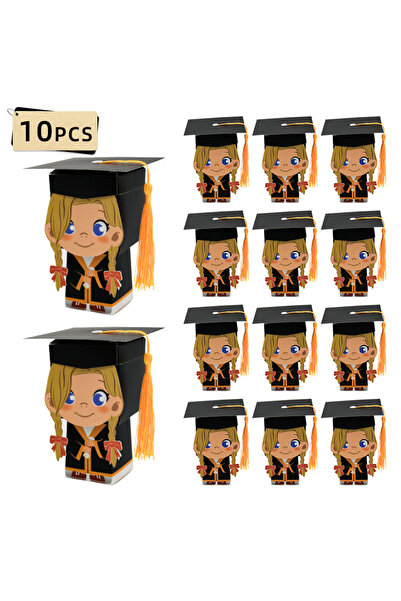 Choice 4.5x4.5x12.5cm Girl-10PCS 10pcs Graduation Candy Gift Box - Perfect fo...
