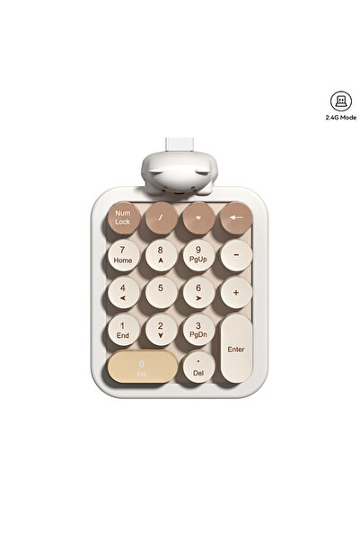 Choice لوحة مفاتيح رقمية لاسلكية 2.4 جيجاهرتز على شكل دب لطيف من شركة Mulk Te...