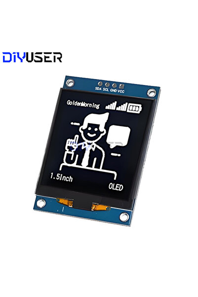 Choice وحدة عرض OLED مقاس 1.5 بوصة بدقة 128 × 128 بكسل SH1107 سائق I2C IIC 4Pin لـ Arduino ESP32 Raspberry Pi