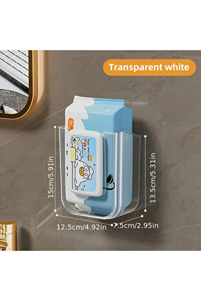 Choice Transparent White Bathroom Non Perforated Wall Mounted Wet Tissue Stor...