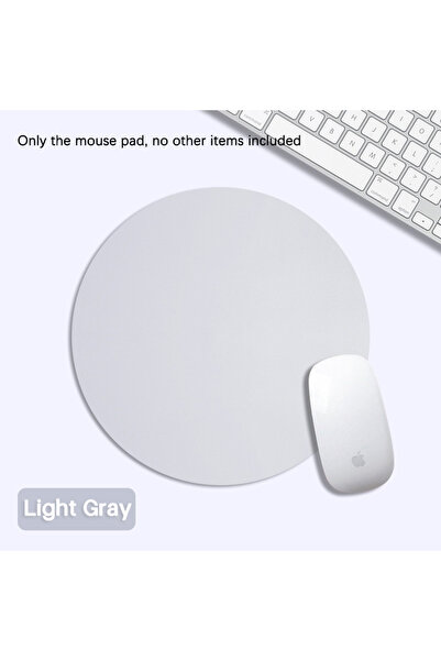 Choice Light Gray Round Mouse Pad Single-sided Solid Color Universal Non-slip Pad Mouse Pad Suitable for La