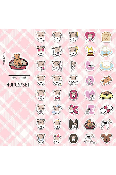 Choice 6X5.2X0.5CM DJ-384 40 قطعة ملصقات إيموجي سلكية لطيفة على شكل ثعلب تيرير لأجهزة الكمبيوتر المحمول والثلاجة