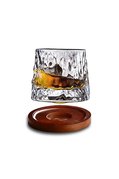 Choice4 6 Whiskey Glasses Rotating Whisky Glass with Base 360 Rotate Degrees ...