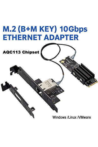 Choice 10Gbps/10Gbe M.2 Server LAN Card with AQC113 Chip B key M key PCIe Network Adapter 10GB Ethernet ...
