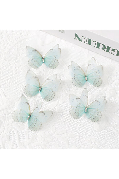 Choice 5PCS Green 5/10/20/30Pcs 5cm Double Butterfly Appliqued 3D Simulation ...