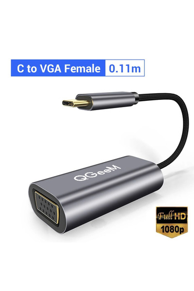 Choice كابل QGeeM USB C إلى VGA بطول 0.1 متر، من النوع C إلى VGA F، بتردد 60 ...
