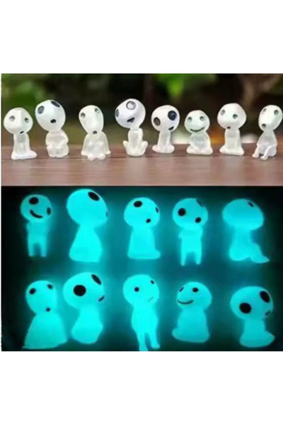 Choice Blue 10pcs Night Light Elf Dolls Resin Statues Alien Dolls for Garden ...