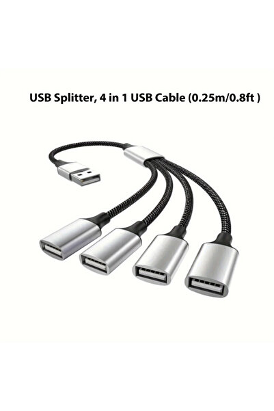 Choice موزع USB 0.25 متر موزع USB 2.0 من Hannord، محول USB OTG من 4 منافذ عالي السرعة، ذكر إلى أنثى