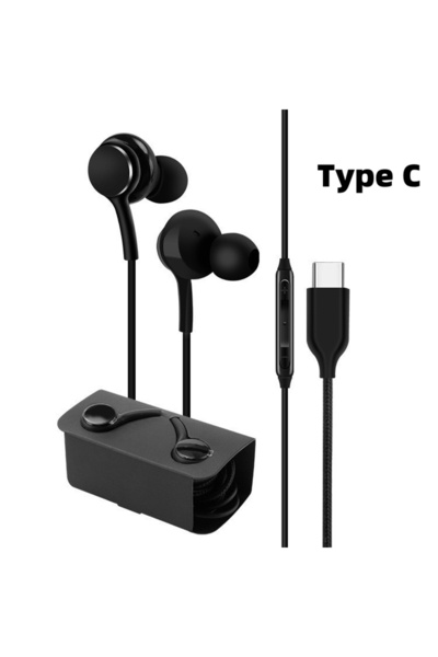 Choice سماعة أذن سلكية أصلية من النوع C جاك أسود لهاتف S23 S21 S22 Ultra Plus...