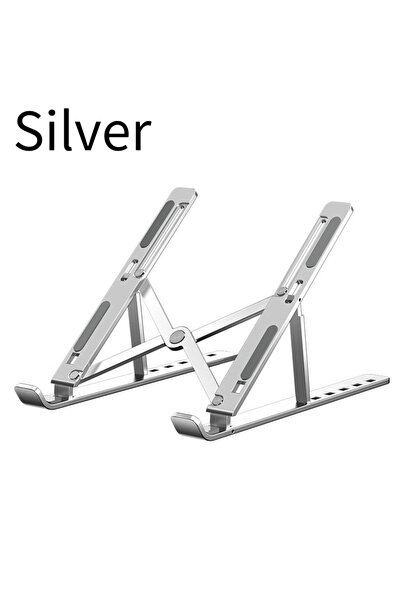 Choice حامل كمبيوتر محمول فضي قابل للتعديل من الألومنيوم لأجهزة ماك بوك قابل ...