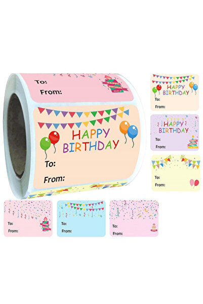 choice2 2x1.5 inch 200pcs 1 set 200PCS Happy Birthday Gift Tags Name Tags Sti...