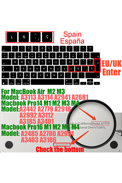 Choice A3113 EU SE 2412 Keyboard Cover for 2022-2024 M4 M3/M2/M1Chip Pro 14.2...